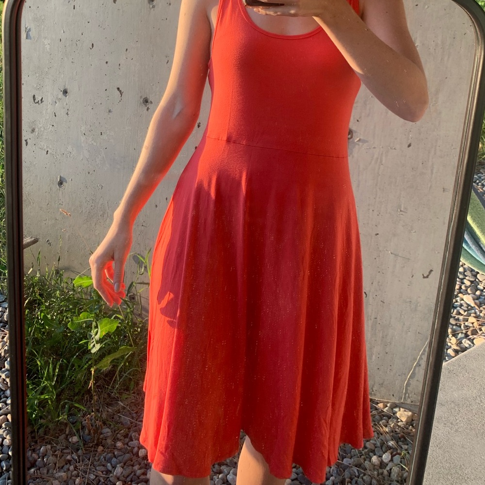 Coral drapey dress